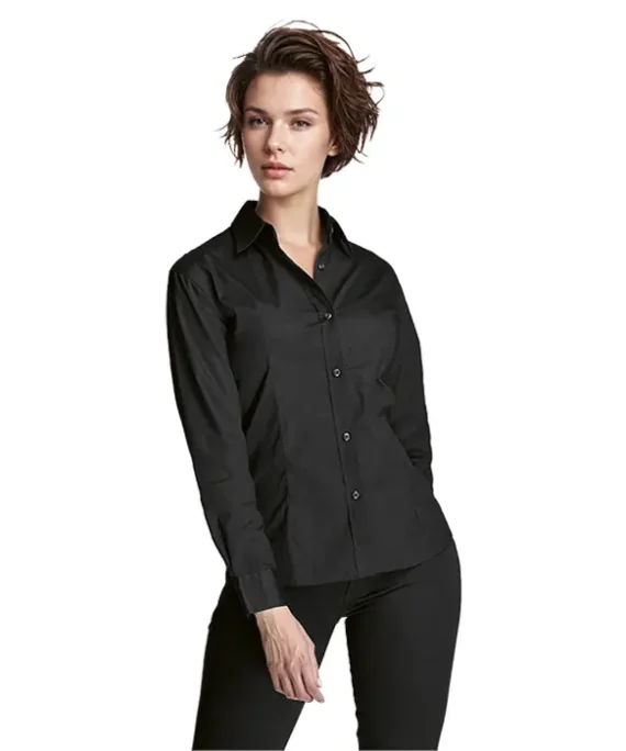 Brushed Cotton Twill Blouse Long Sleeve Ladies(LLL-TWILL)