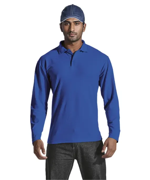 175g Pique Knit Long Sleeve Golfer Mens(175-LONG)