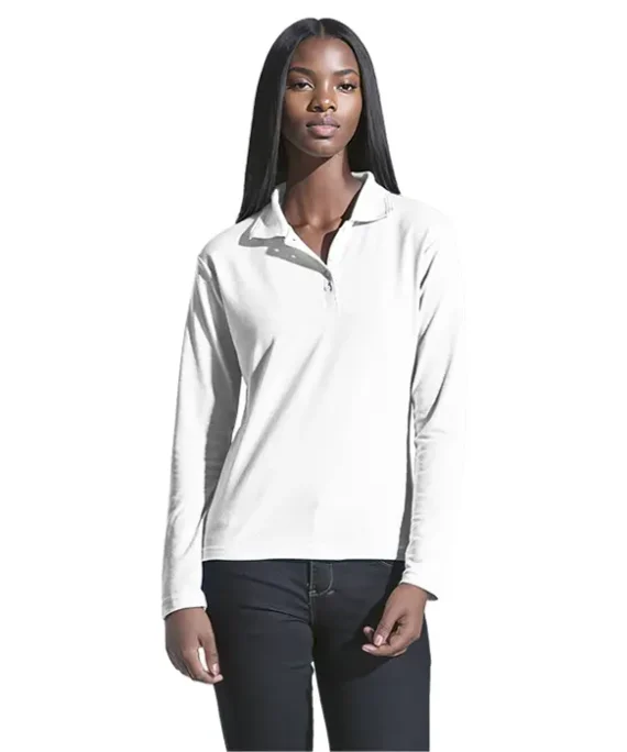 175g Pique Knit Long Sleeve Golfer Ladies(L175-LONG)